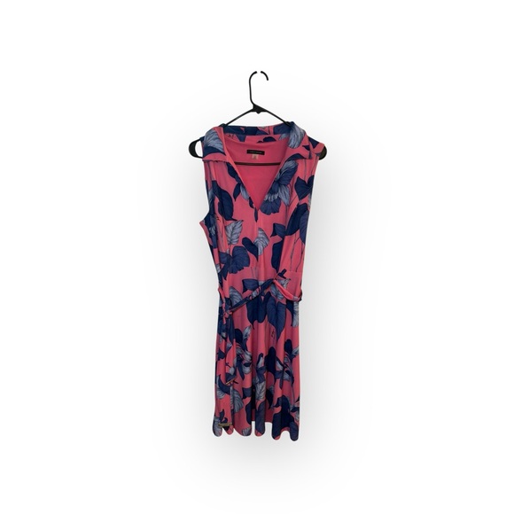 Tommy Hilfiger Dresses & Skirts - Tommy Hilfiger Pink and Blue Floral Sleeveless Tie-Waist Midi Dress - Size 12